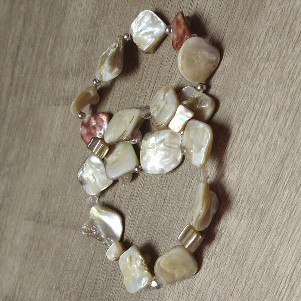 2 Shell Like Pull on Bracelets